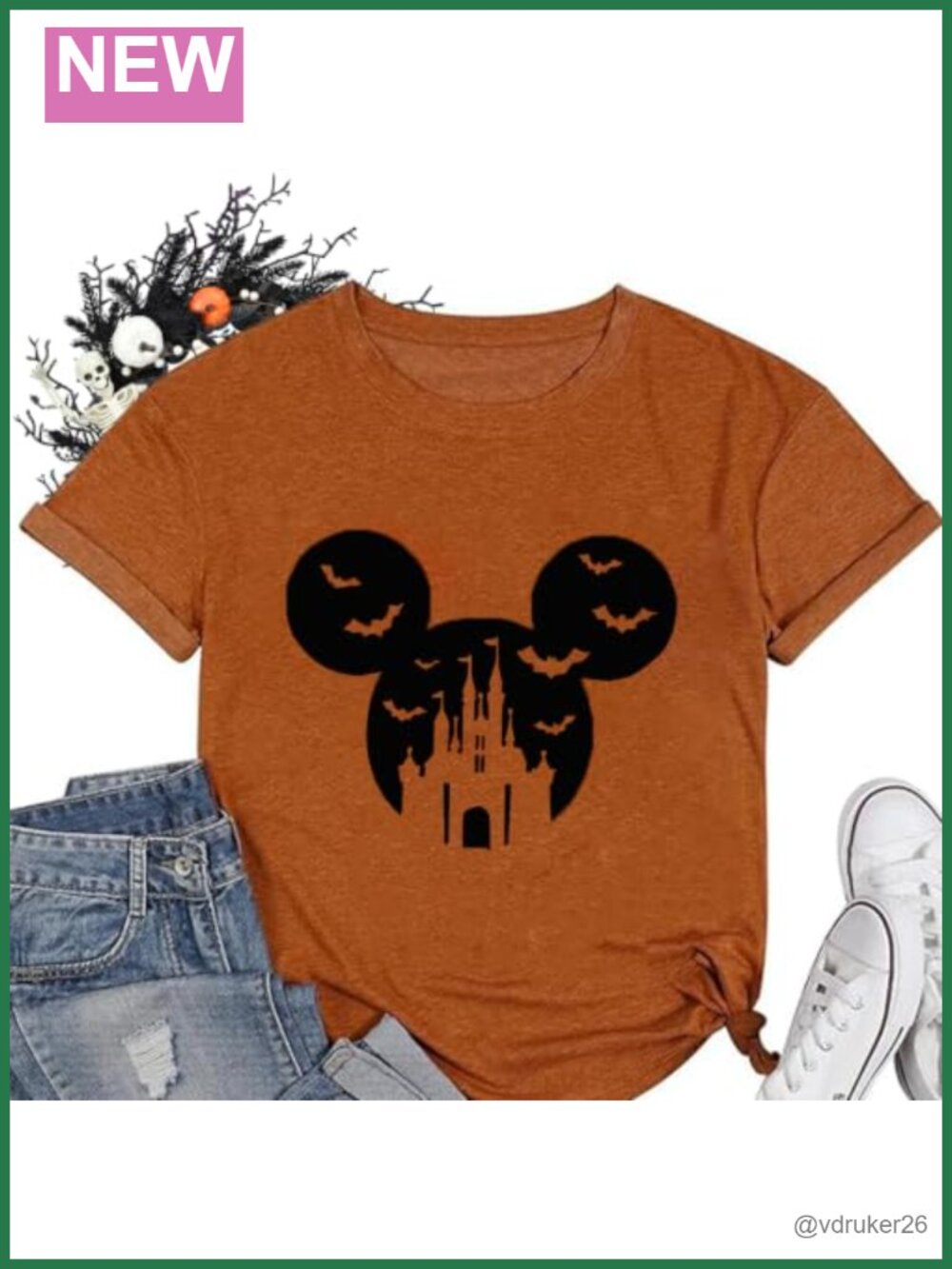 Women Halloween Graphic T-Shirt Cotton Blend Crew Neck Short Sleeve